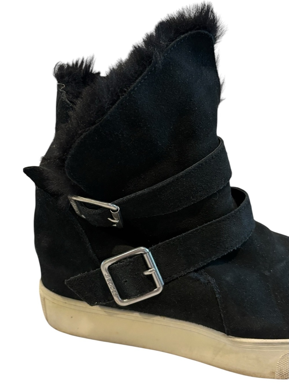 J/Slides Wells boots - faux fur botties in black. Size 7.5 - Picture 3 of 15